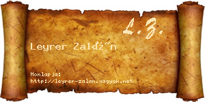 Leyrer Zalán névjegykártya