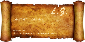Leyrer Zalán névjegykártya